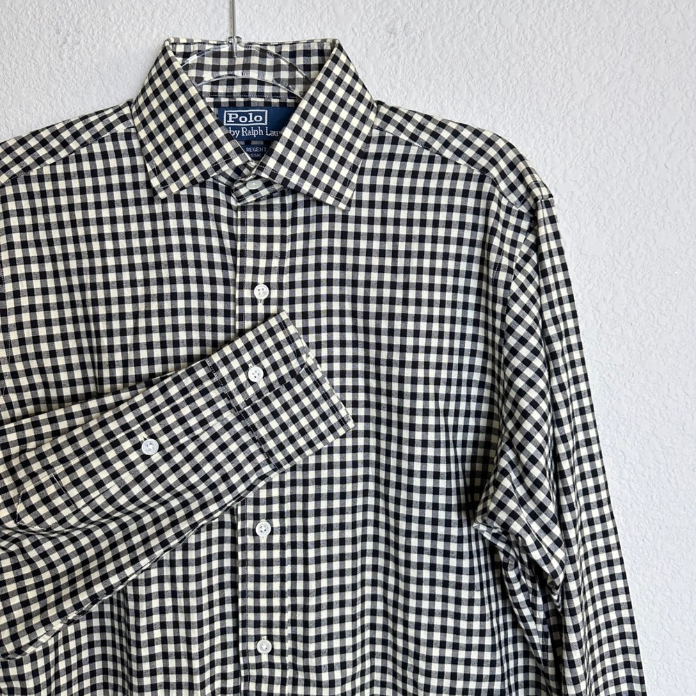 90s Polo Ralph Lauren Men Regent Classic Fit Gingham Button Down‎ Dress Shirt